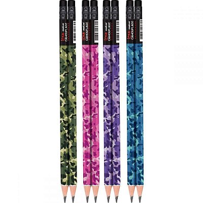 Lapis Preto Hb C/borracha Camouflage - Molin
