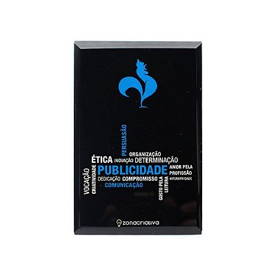 Mini Plaquinha 12x8cm Vidro Publicidade - Zona