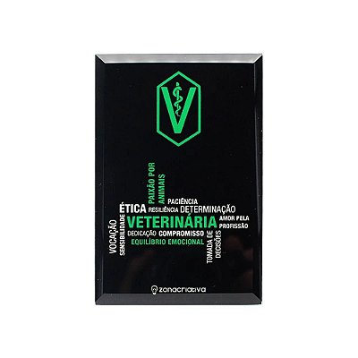 Mini Plaquinha 12x8cm Vidro Veterinaria - Zona