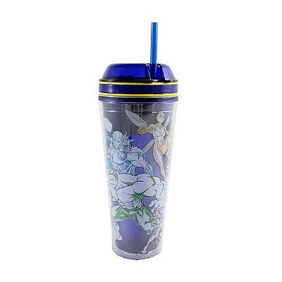 Copo Canudo 2 Em 1 Alto 650ml Avengers - Zona