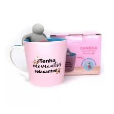 Caneca 350ml C/infusor Cha Pensamentos Posi - Zona