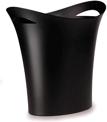 Cesto De Lixo Liso Preto - Waleu
