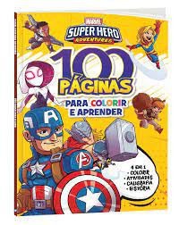 100 Paginas P/colorir Marvel Super Hero - Bicho