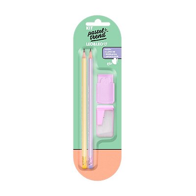 Kit Escolar 04 Pecas Pastel Trend - Leo E Leo