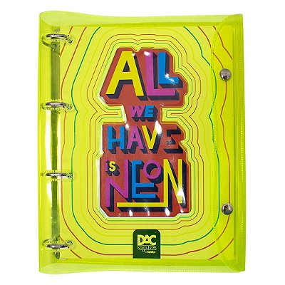 Caderno Fichario Argolado Bubble Cr Amarelo - Dac