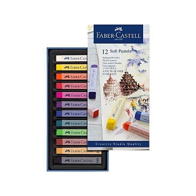 Estojo 12 Cores Giz Pastel Seco Longo - Faber