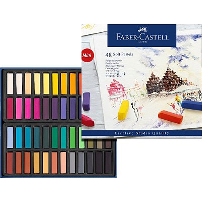Estojo 48 Cores Giz Pastel Seco Longo - Faber