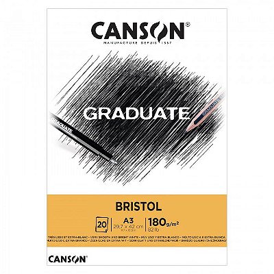 Bloco A3 180g 20f Graduate Bristol - Canson
