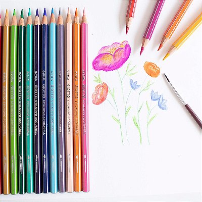 Lapis Cor 12 Cores Giotto Stil Aquarelavel -canson