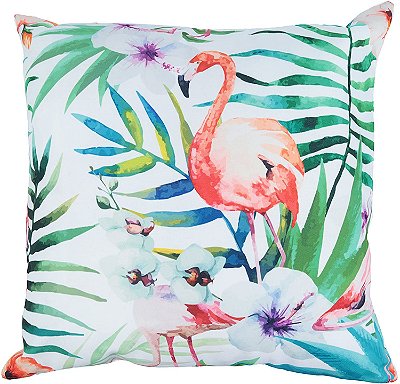 Capa Almofada 45x45cm Flamingo Florido - Urban