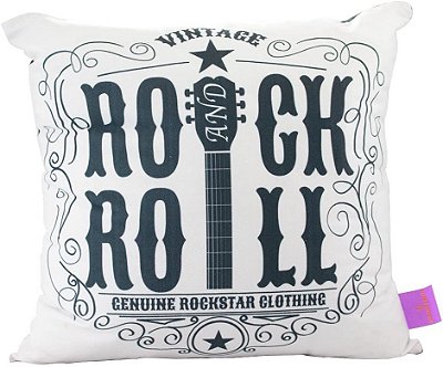 Almofada 40x40cm Fibra Veludo Rock And Roll - Zona