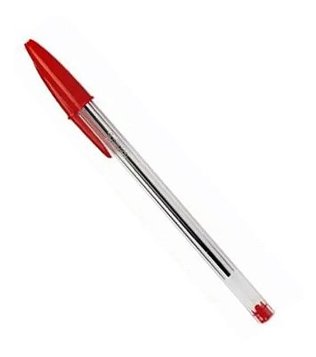 Caneta Esf C/tampa Cristal Media Vermelha - Bic