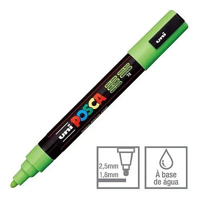 Caneta Bulled Shaped Posca 5m Maca Verde - Uni