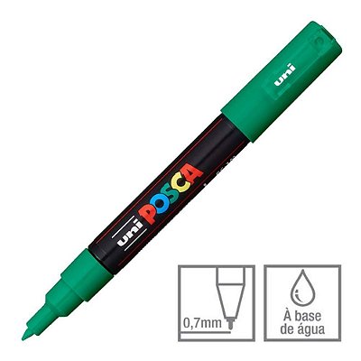 Caneta Bulled Shaped 0,7mm Posca 1m Verde - Uni