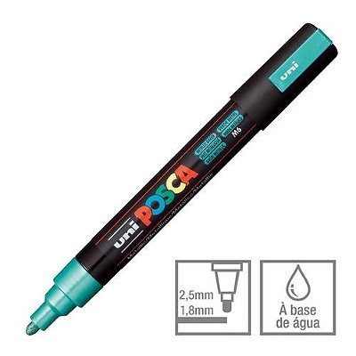 Caneta Bulled Shaped Posca 5m Verde Metalico - Uni