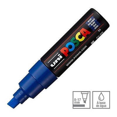 Caneta Chisel Shaped Posca 8k Azul - Uni