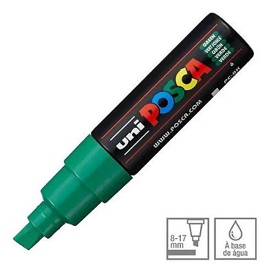 Caneta Chisel Shaped Posca 8k Verde - Uni