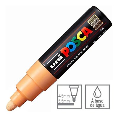 Caneta Bulled Shaped Posca 7m Laranja Claro - Uni