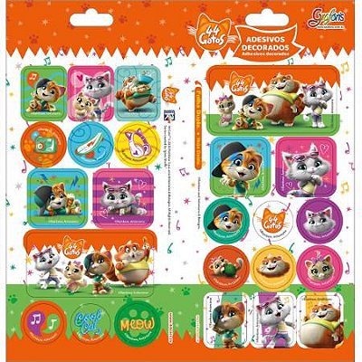 Adesivo Decorado Duplo 44 Gatos - Tilibra