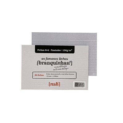 Ficha 4x6cm150g 80f Pautada Branca - Nali