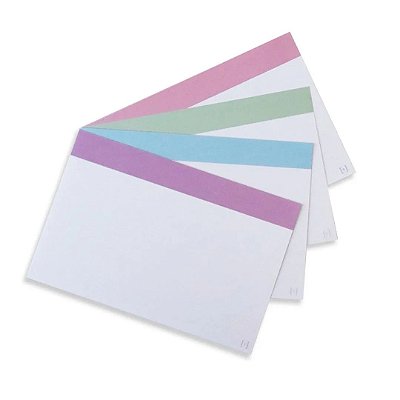 Ficha Colorida 5x8cm150g 80f Sem Pauta - Nali