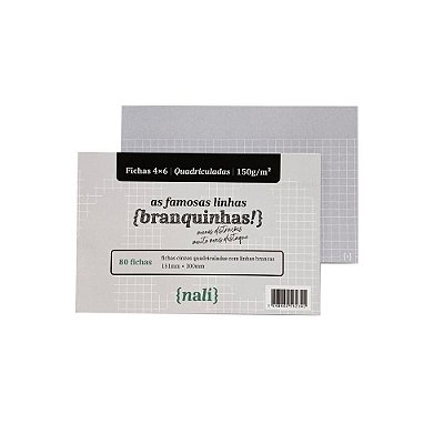 Ficha 4x6cm150g 80f Quadriculada Branca - Nali