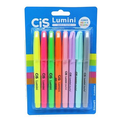 Estojo C/8 Marca Texto Lumini Neon/pastel - Cis