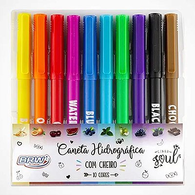 Estojo C/10 Caneta Hidrografica Com Cheiro - Brw
