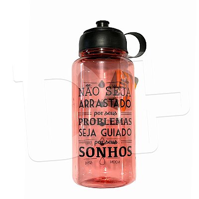 Garrafa Plastica 1000ml Cristal Rosa Frase - Onyx