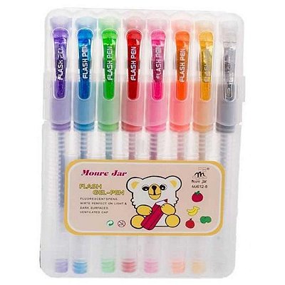 Estojo C/8 Caneta Gel Fluorescente - Casa Imagem