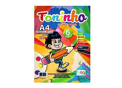 Papel A4 80g 24f Colorset Toninho 6 Cores - Bahia