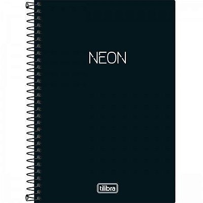 Caderno Esp Cp 1/4 80f C/p Neon Preto - Tilibra