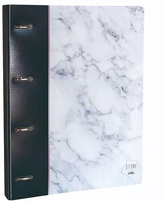 Pasta Fichario A4 C/4 Argolas Stone Preto - Dello