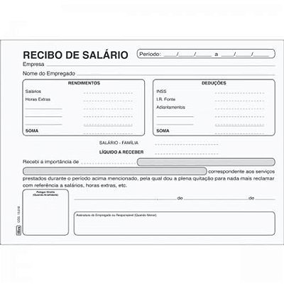 Bloco Recibo 100f Salario - Bahia