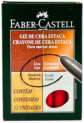 Gizao Cera C/12 Estaca Vermelho - Faber Castell