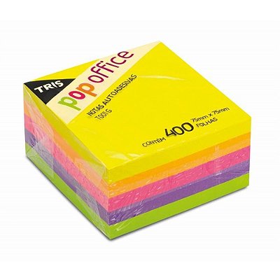 Nota Auto Adesiva 400f 75x75mm 5 Cores Pop - Tris