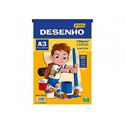 Bloco A3 140g 20f Desenho Creme - Jandaia