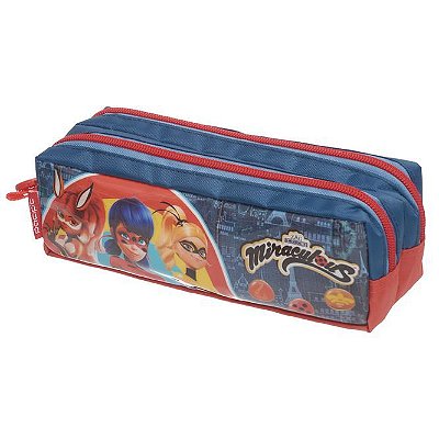 Estojo Duplo Miraculos Team Azul - Pacific