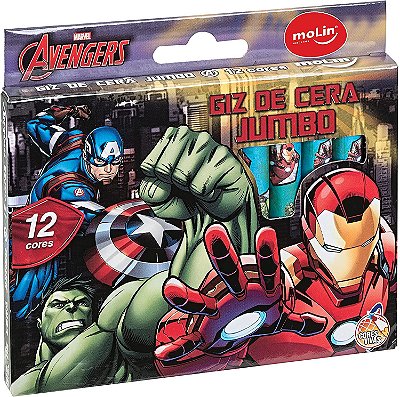 Giz De Cera C/12 Cores Jumbo Avengers - Molin