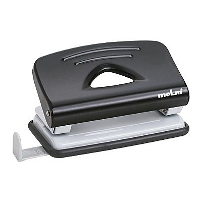 Perfurador 2 Furo Medio Metal Preto - Molin
