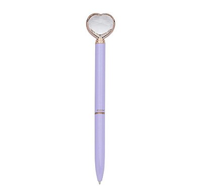 Caneta Esf Love Coracao Diamante Lilas - Molin