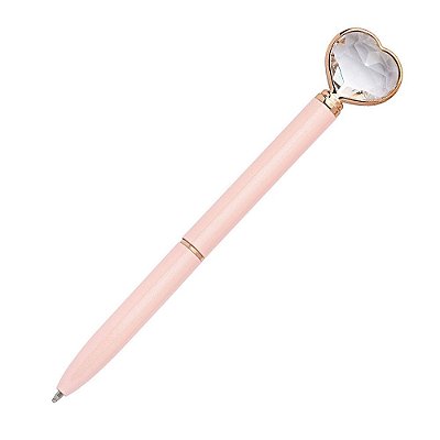 Caneta Esf Love Coracao Diamante Rosa - Molin