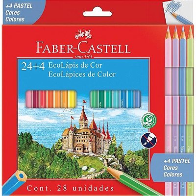 Ecolapis Cor C/24 Cores +4 Pastel- Faber