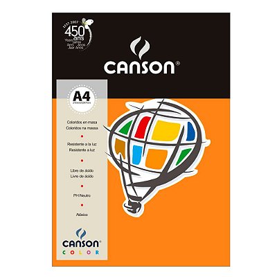 Papel A4 180g 10f Color Cenoura - Canson