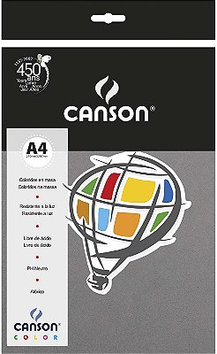 Papel A4 180g 10f Color Cinza Escuro - Canson