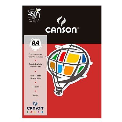 Papel A4 180g 10f Color Vermelho Escuro - Canson