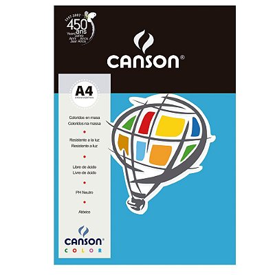 Papel A4 180g 10f Color Azul Mar - Canson
