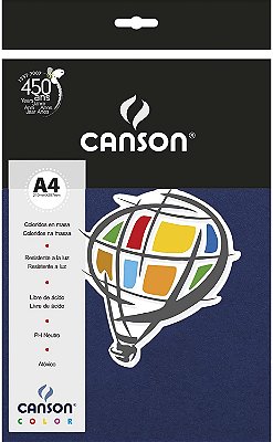 Papel A4 180g 10f Color Azul Marinho - Canson