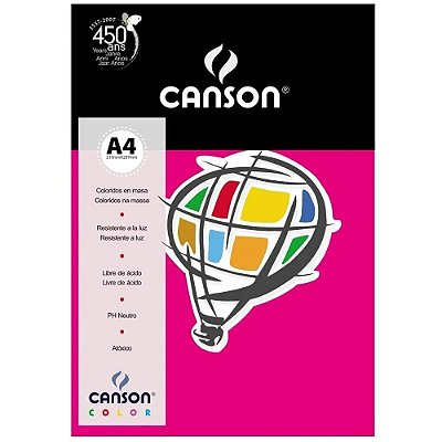 Papel A4 180g 10f Color Rosa Escuro - Canson