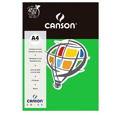 Papel A4 180g 10f Color Verde Claro - Canson